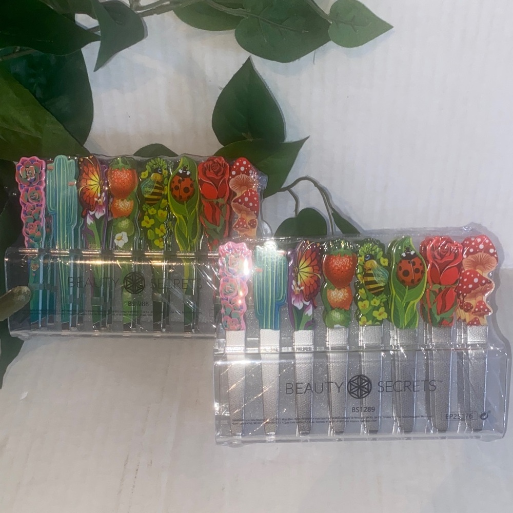 48 Assorted Decorative Nail Files and Tweezers- Floral & Fruit Designs